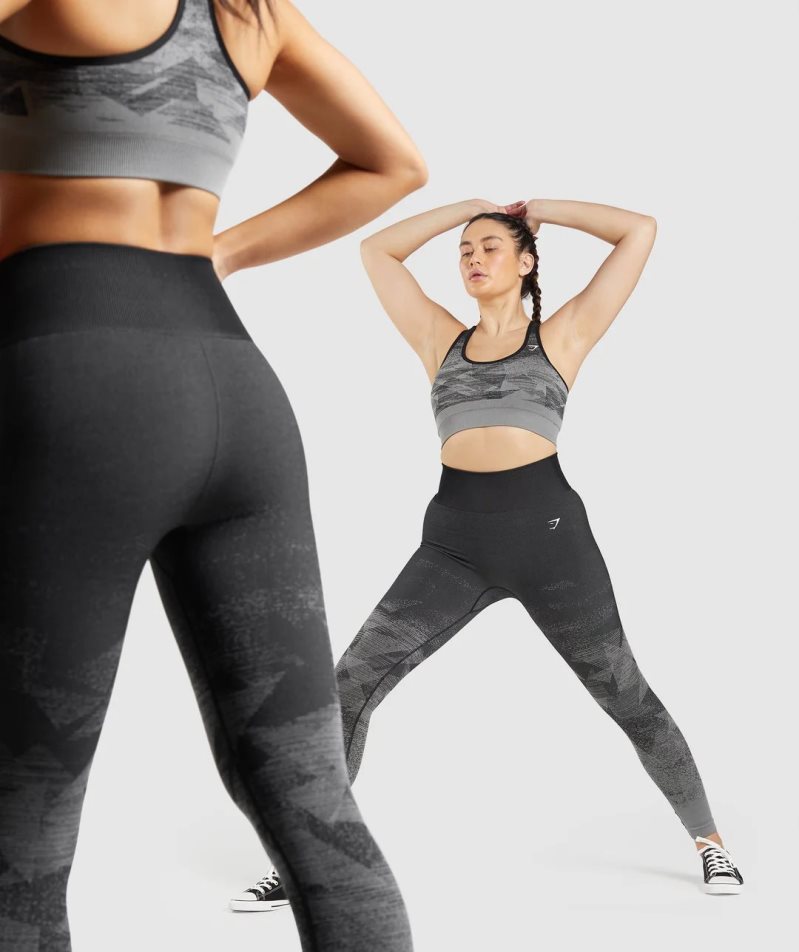 Women's Gymshark Adapt Ombre Seamless Leggings Black | NZ 1LXZVU